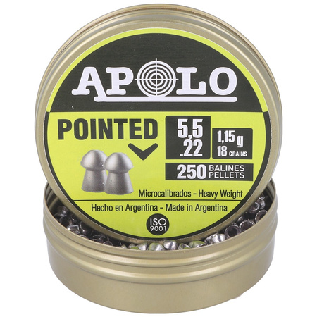 Apolo Pointed 5.52 mm shotgun shell, 250 rounds. 1.15g/18.0gr (19601-2)