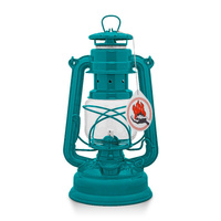 Oil lamp - Feuerhand Hurricane Lantern 276 - Teal Blue