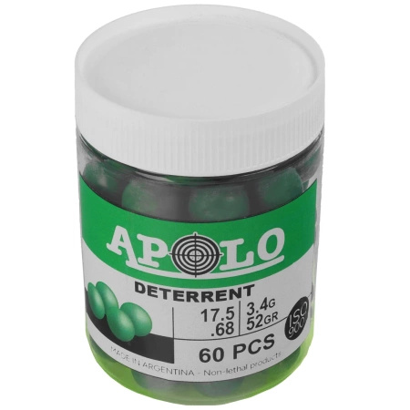 Apolo Deterrent Poly Heavy .68 cal polymer rounds, 3.40 g, 60 pcs