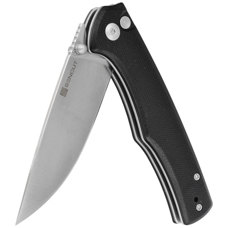 Sencut Crowley Black G10, Satin D2 Folding Knife (S21012-4)