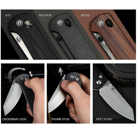 Civivi Yonder Knife Guibourtia Wood, Damascus by Zac Whitmore (C23073B-DS1)