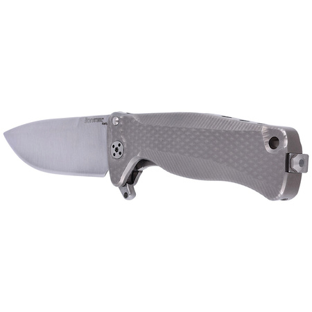 LionSteel Grey Titanium Folding Knife, Satin Sleipner by Molletta (SR22 G)