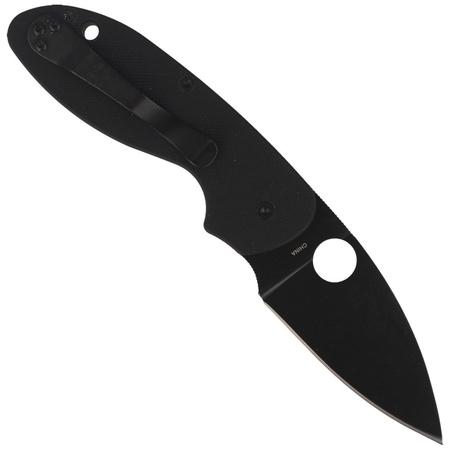 Spyderco Efficient G-10 Black / Black Blade Plain Folding Knife - C216GPBBK