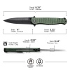 Civivi RS71 Green Canvas Micarta Folding Knife, Black Stonewashed Nitro-V by Robert Saniscalchi (C23025-3)