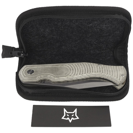 FOX Eastwood Tiger OD Green Canvas Micarta Folding Knife, Stonewashed D2 by Gudy Van Poppel (FX-524 G)