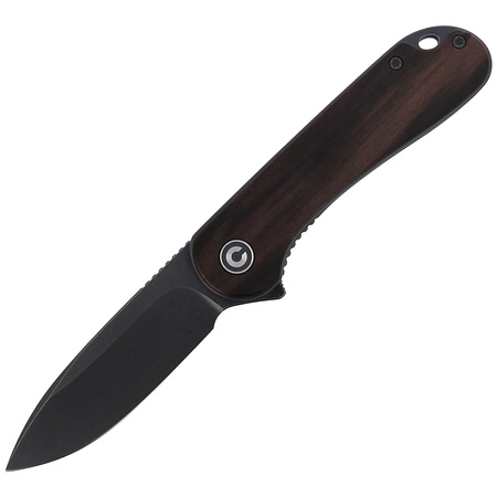 CIVIVI Elementum Flipper Knife Ebony Wood, Black Stonewashed (C907W)