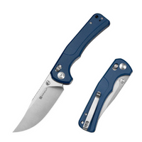 Sencut Slybolt Blue Canvas Micarta Folding Knife, Satin 9Cr18MoV (S25001A-2)