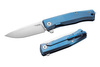 LionSteel Myto Folding Knife, Blue Titanium, Satin M390 by Molletta (MT01 BL)