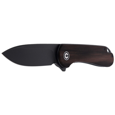 CIVIVI Elementum Flipper Knife Ebony Wood, Black Stonewashed (C907W)