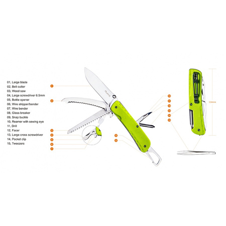 Ruike LD43 multifunction pocket knife, green