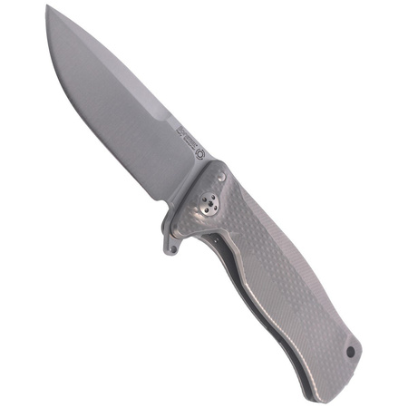 LionSteel SR11 Titanium Grey / Satin Blade Folding Knife (SR11 G)