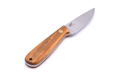 Brisa Necker 70 Flat knife - Olive - Leather scabbard