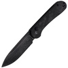 CIVIVI Button Lock Elementum Marble Carbon Fiber Black, Black Damascus knife (C2103DS-3)