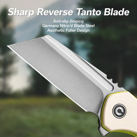 Civivi ExOne Ivory G10 Folding Knife, Satin Nitro-V by Brian Brown (C23036-2)