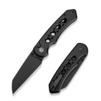 Civivi Pragma Prime Black Aluminum, Black Stonewashed 14C28N Folding Knife (C24067-1)