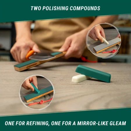 Leather polishing belt Double-sided with green and white polishing paste (25g) LS9P2
