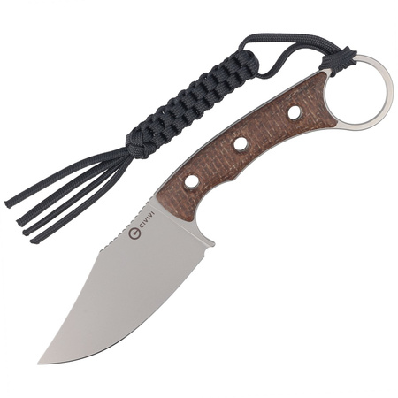 Civivi Midwatch Knife Brown Burlap Micarta, Silver Bead Blasted N690 (C20059B-2)