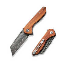 Civivi ExOne Guibourtia Wood Folding Knife, Damascus by Brian Brown (C23036-DS1)