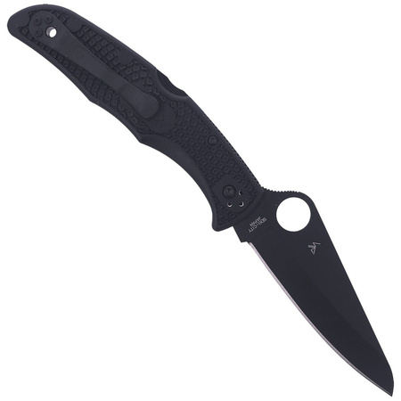Spyderco Pacific Salt 2 Black Blade FRN Plain Folding Knife (C91PBBK2)