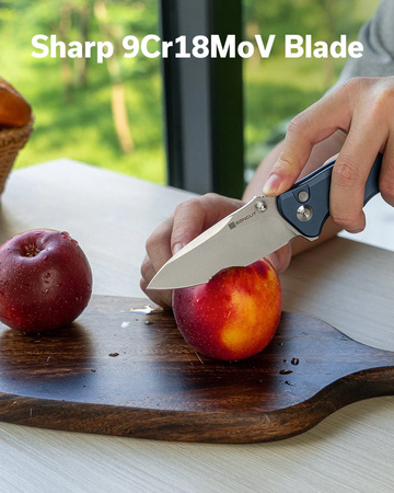 Sencut Cybrix Blue Aluminum, Satin 9Cr18MoV Folding Knife (S23098A-4)