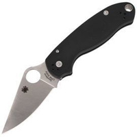 Spyderco Para 3 G-10 Black Plain Folding Knife (C223GP)