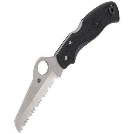 Spyderco Rescue 79mm Lightweight Black Spyder Knife - C45SBK