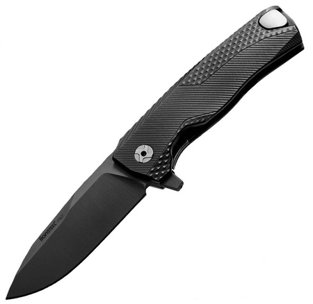 LionSteel ROK Aluminum Black / Black Blade Folding Knife (ROK A BB)