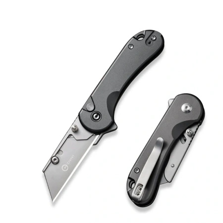 Civivi Elementum Utility Gray Aluminum, Stonewashed 6Cr13 Folding Knife (C23039B-4)