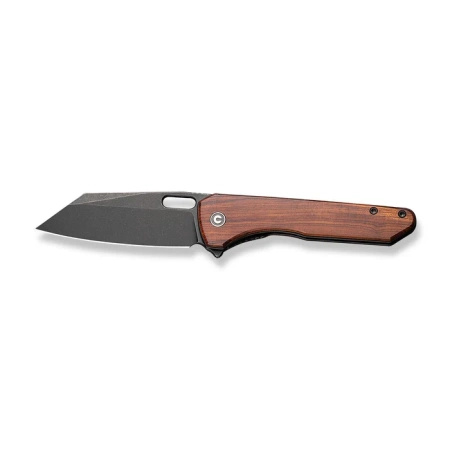 Civivi Nugz Guivourtia Wood Folding Knife, Black Stonewasahed 14C28N by Matthew Wehrwein (C23060-3)