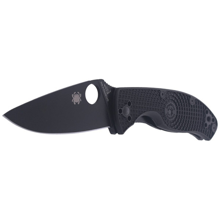 Spyderco Tenacious FRN Black Blade Plain Folding Knife (C122PBBK)