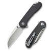 Civivi Elementum Wharncliffe Black Canvas Micarta Folding Knife, Satin Nitro-V (C18062AF-3)