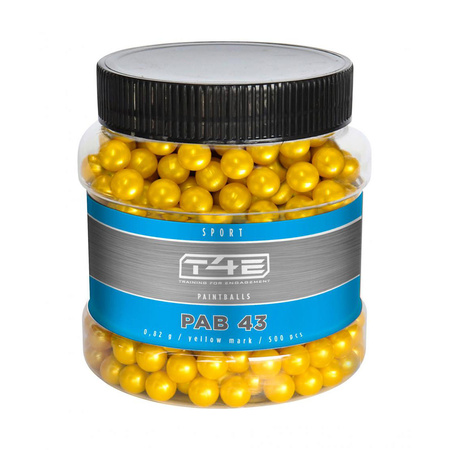 T4E Sport PAB caliber paintballs. .43,500 pcs. yellow