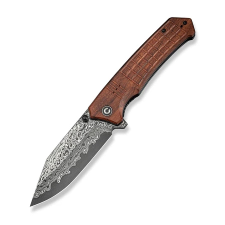 Civivi Tacticorix Guibourtia Wood Folding Knife, Damascus (C23055-DS1)