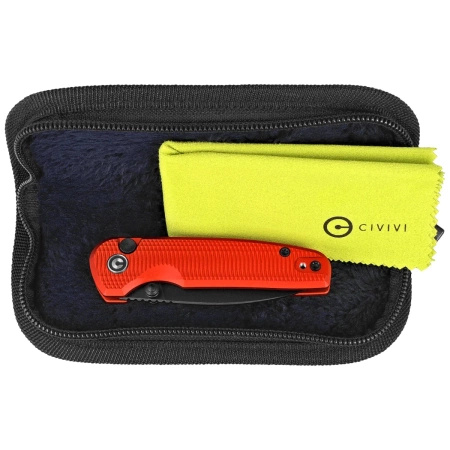 Civivi Knife Mini Shakan Red Aluminum, Blackstonewashed Nitro-V Folding Knife (C20052F-2)