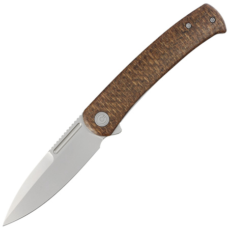 Civivi Cetos Brown Micarta Coarse / Stainless, Silver Bead Blasted 14C28N Knife (C21025B-1)