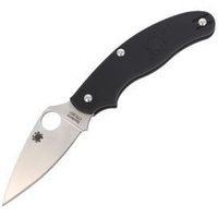 Spyderco UK Penknife FRN Black Leaf Shape Plain Folding Knife - C94PBK