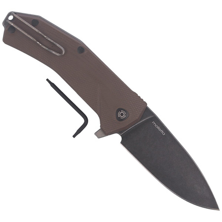 LionSteel KUR G10 Brown / Black Blade Folding Knife (KUR BBR)