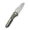 Civivi Nugz Green Canvas Micarta Folding Knife, Satin 14C28N by Matthew Wehrwein (C23060-2)