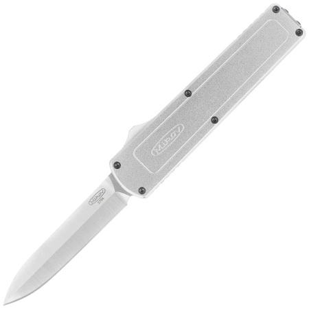 Mikov Raptor Silver Aluminum, Satin D2 Automatic Knife (V2411048)