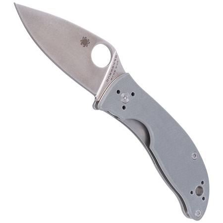 Spyderco Alcyone G-10 Grey, CTS-BD1N Plain Folding Knife (C222GPGY)