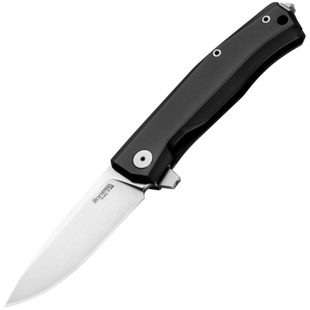 LionSteel Myto Black Aluminum Folding Knife, Stonewashed (MT01A BS)