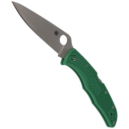 Spyderco Endura 4 FRN Green Flat Ground Plain Folding Knife (C10FPGR)