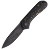 CIVIVI Elementum Flipper Knife Shredded Carbon Fiber / Golden Shred, Black Damascus (C907C-DS1)