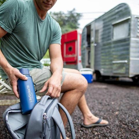LifeStraw® GO Stainless Steel 2-stage filtration water filter - Medium Blue