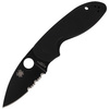 Spyderco Efficient G-10 Black / Black Blade Combination Folding Knife (C216GPSBBK)