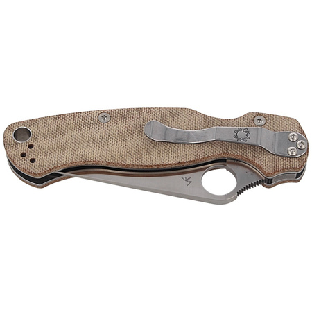 Spyderco Para Military 2 CPM Cru-Wear Folding Knife, Brown Micarta (C81MPCW2)