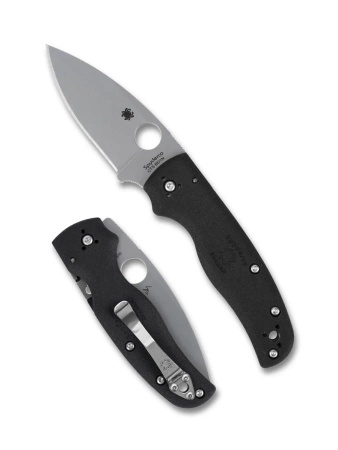 Spyderco Shaman Lightweight Black FRN, Satin CTS BD1N Folding Knife by Sal Glesser (C229PBK)