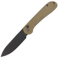 CIVIVI Button Lock Elementum Knife Olive Micarta, Black Stonewashed (C2103B)