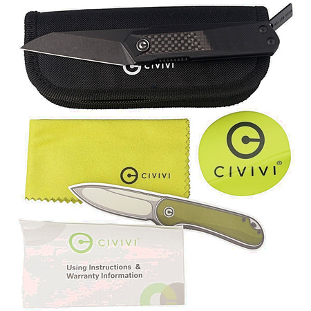 Civivi Ki-V Plus Carbon Fiber / Black G10, Black Stonewashed Nitro-V knife by Ostap Hel (C20005B-3)