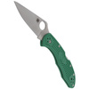 Spyderco Delica 4 FRN Green Flat Ground Plain Folding Knife (C11FPGR)